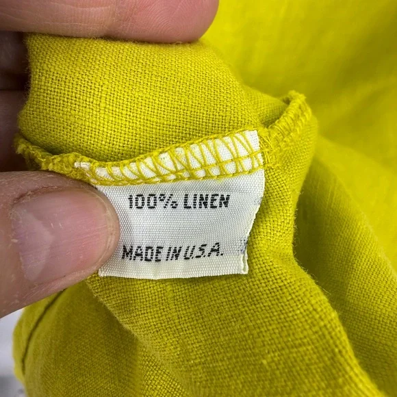 BRYN WALKER 100% Heavy Linen LEO bright green Lagen look Hilo TUNIC L - Picture 8 of 9